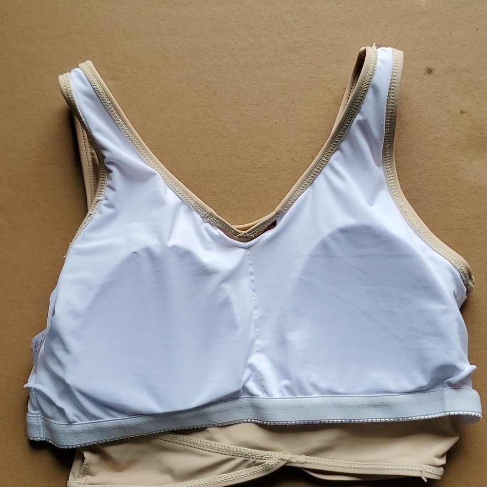 Southern Loft Take Me away Cross swim top Tan Small Or Medium NWT - Picture 4 of 8